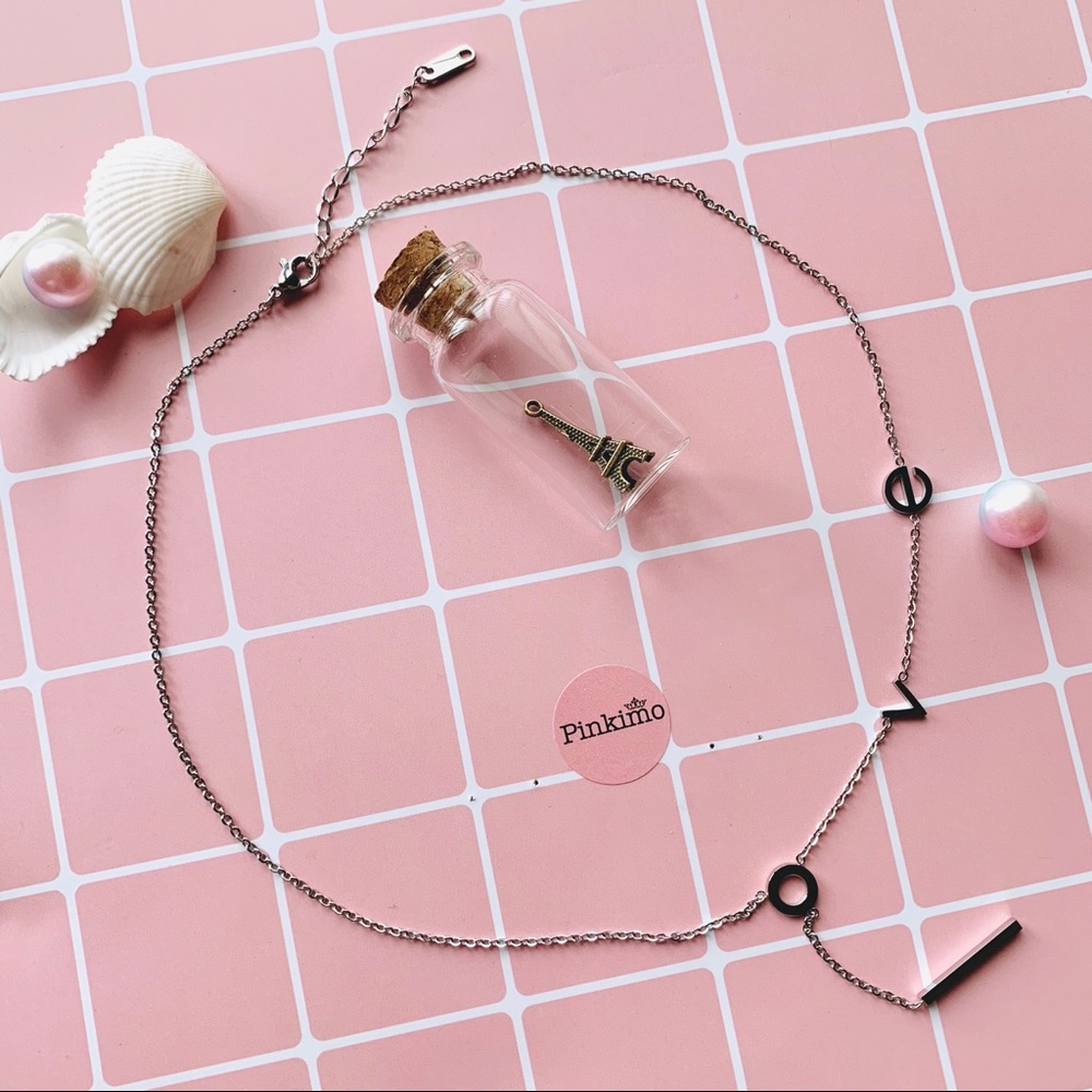 "LOVE" Silver Titanium Necklace